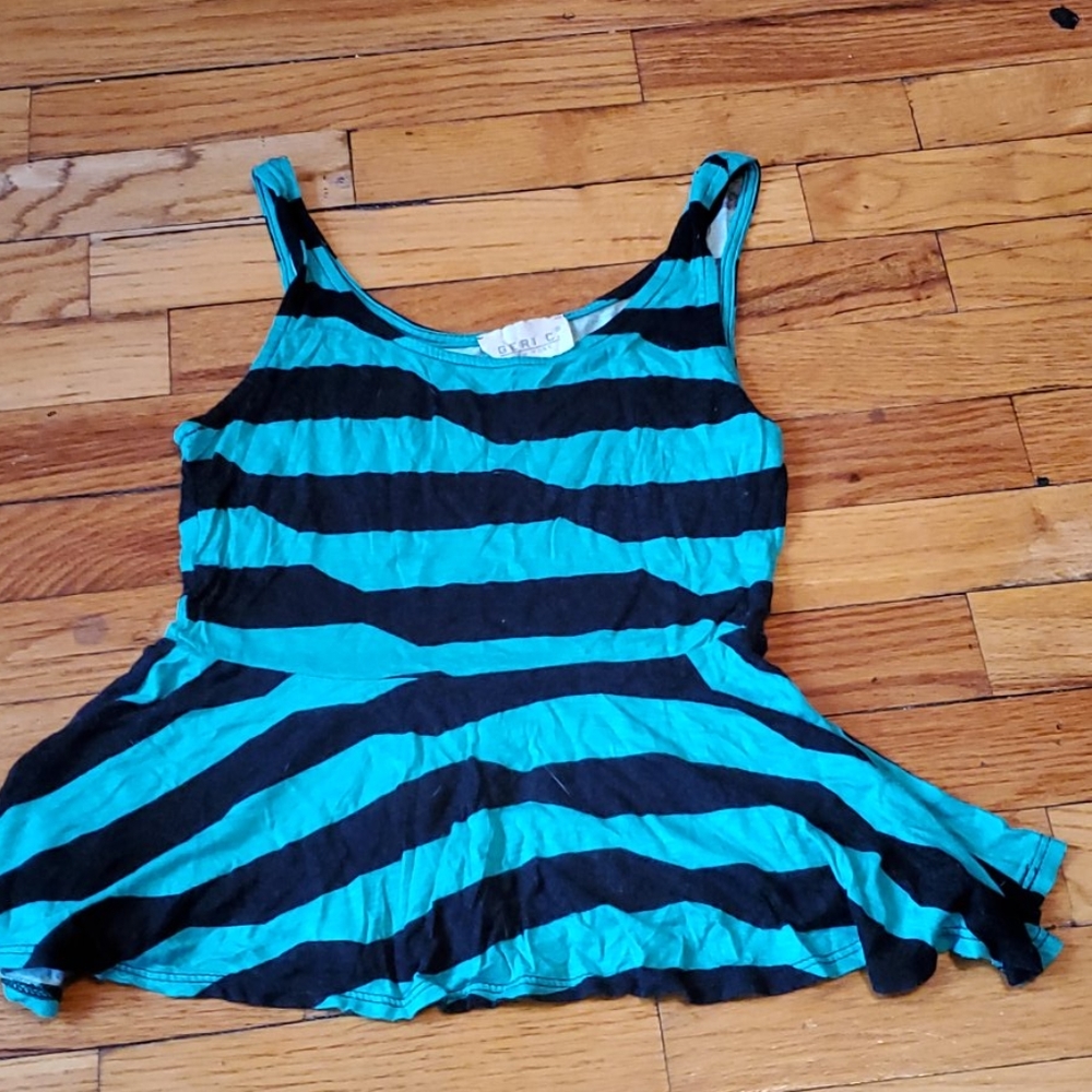 Girl's Striped Flared Tank Top